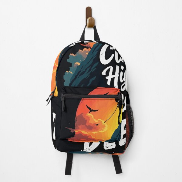 Item preview, Climb Higher Breathe Deeper - Vintage Mountain Hiker Sunset designed and sold by Mammu-Fashion.