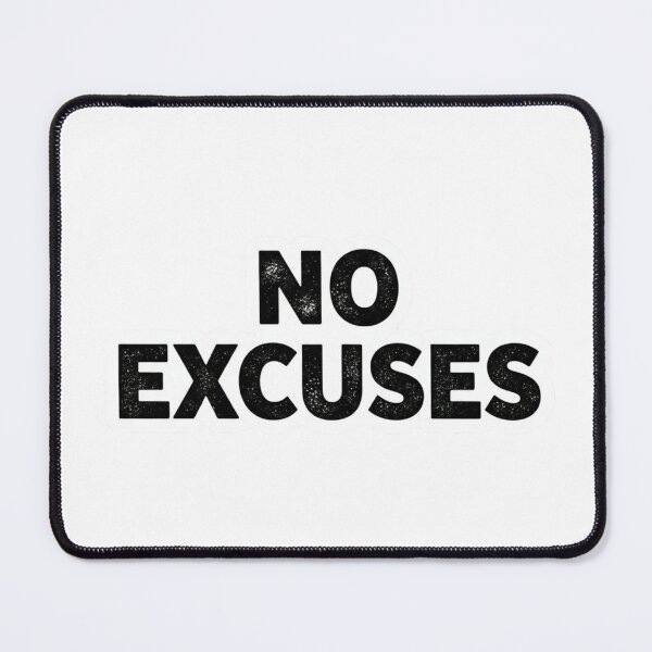 Item preview, NO EXCUSES Motivational Sticker | Bold Gym Mindset Statement Decal designed and sold by pixelandpalette.
