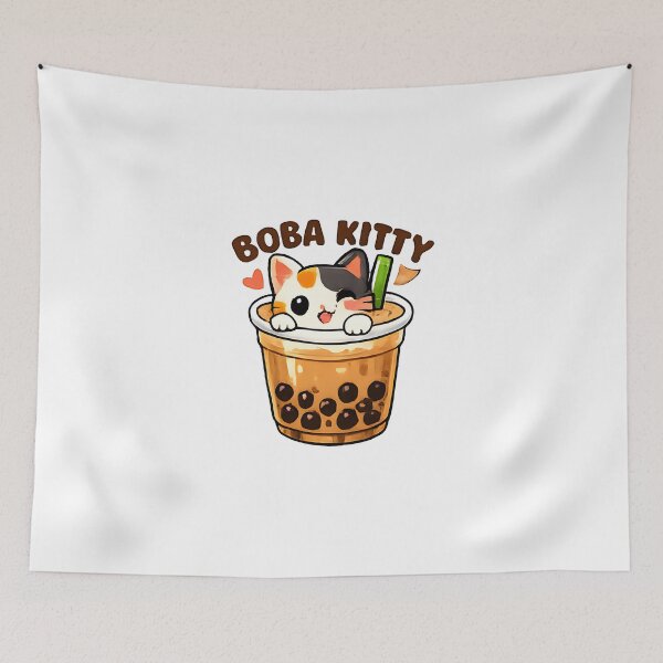 Item preview, Kawaii Cute Boba Cat designed and sold by VictorySticker.