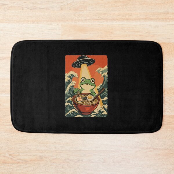 Item preview, Frog UFO Ramen Japanese Funny Sci Fi Noodle Illustration designed and sold by JEFDodsonArt.