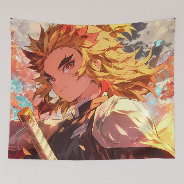Item preview, Kyojuro Rengoku Demon Slayer Fiery Hashira Sunset Portrait designed and sold by Spraykart.