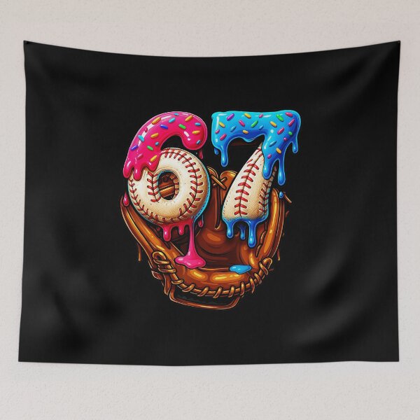 Item preview, 67 Baseball Candy Drip Glove Funny Sports Meme Illustration designed and sold by miaa-artistshop.