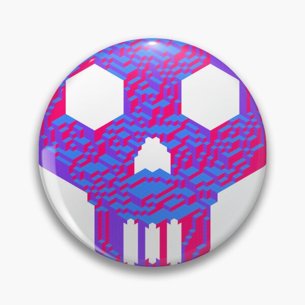 Item preview, Geometric Skull — Neon Pink Purple Blue Isometric Cubes designed and sold by tilinger.