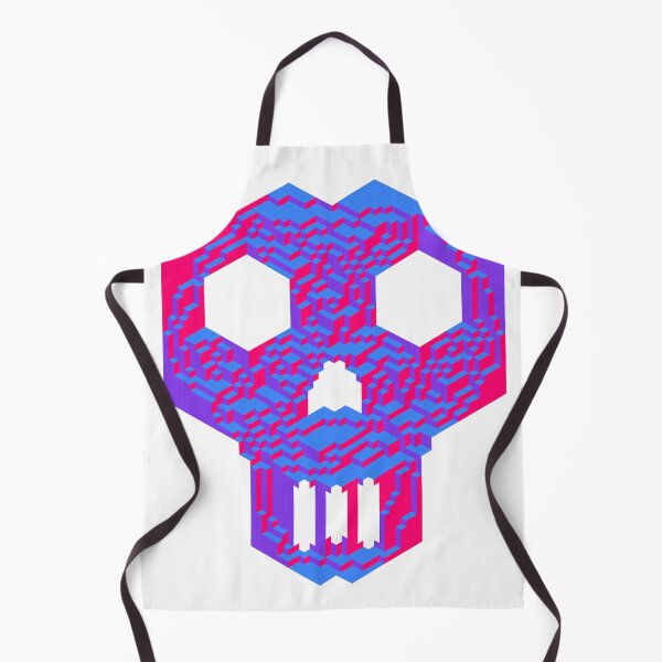 Item preview, Geometric Skull — Neon Pink Purple Blue Isometric Cubes designed and sold by tilinger.