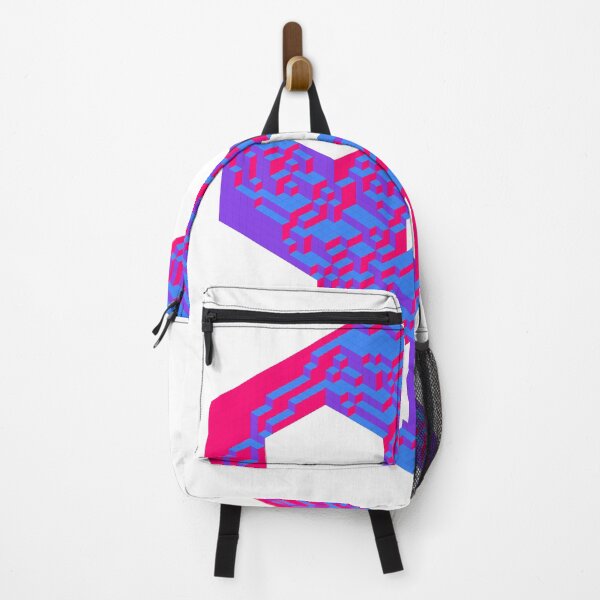 Item preview, Geometric Skull — Neon Pink Purple Blue Isometric Cubes designed and sold by tilinger.