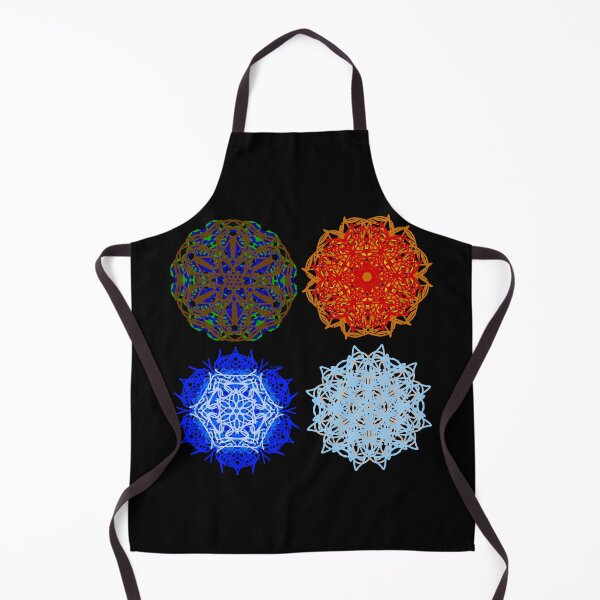 Item preview, Earth, Fire, Water and Air Mandalas 2 by 2 Stacked Black Background designed and sold by KZs-art.