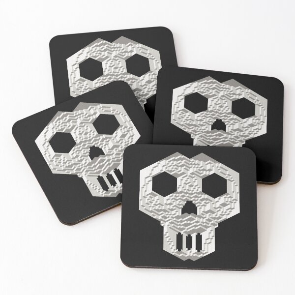 Item preview, Geometric Skull — Bone Gray Isometric Cube Mosaic designed and sold by tilinger.