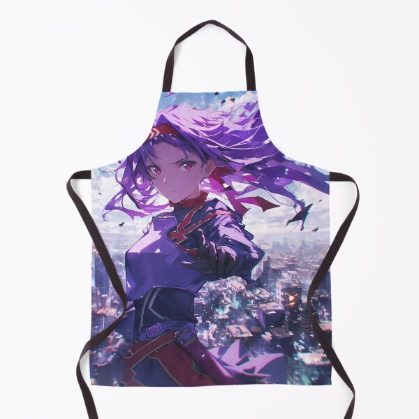 Item preview, Yuuki Sword Art Online Purple Hair Warrior Over City Skyline designed and sold by Spraykart.