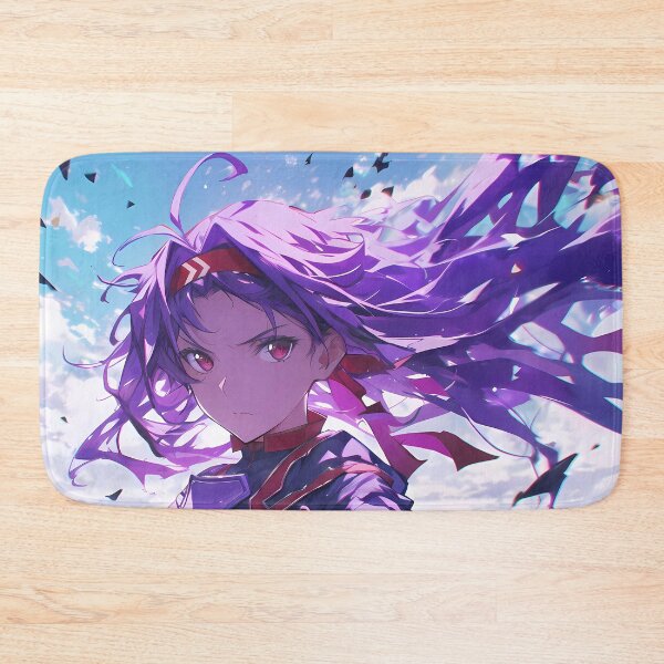 Item preview, Yuuki Sword Art Online Purple Hair Warrior Over City Skyline designed and sold by Spraykart.