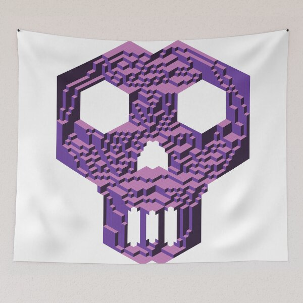 Item preview, Geometric Skull — Gothic Purple Dark Isometric Cubes designed and sold by tilinger.