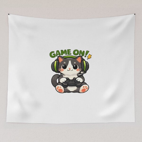 Item preview, Kawaii Cute Gaming Cat designed and sold by VictorySticker.