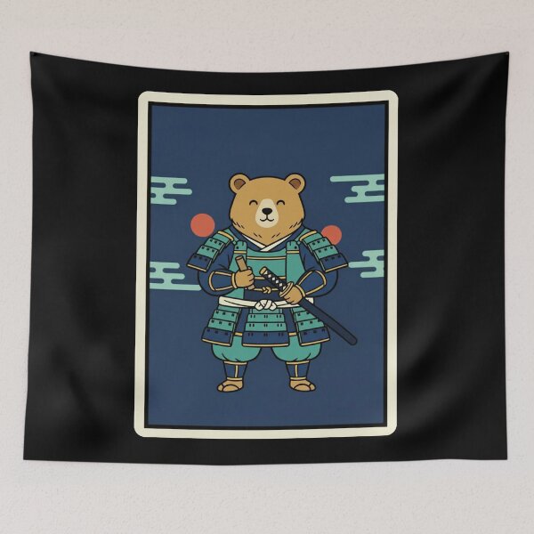 Item preview, Bear Samurai Armor Blue Japanese Warrior Character Illustration designed and sold by JordynLadukeg65.