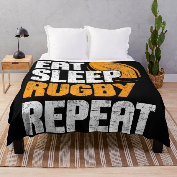 Item preview, Eat Sleep Rugby Repeat Distressed Rugby designed and sold by GabrieSketcham.