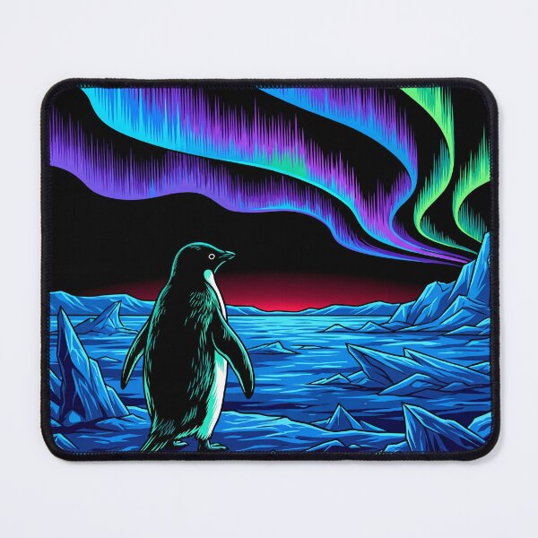Item preview, Nihilistic Penguin - Lone Walker Antarctic Aurora Dark Illustration designed and sold by KuroAtelier.