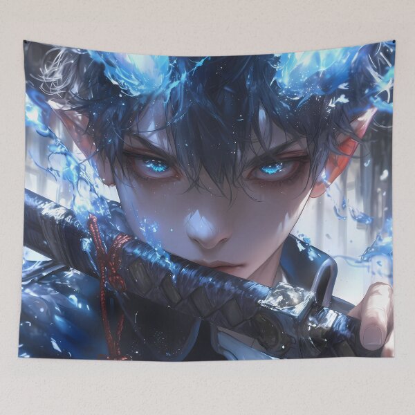 Item preview, Rin Okumura Blue Exorcist Intense Stare Blue Flames Aura designed and sold by Spraykart.