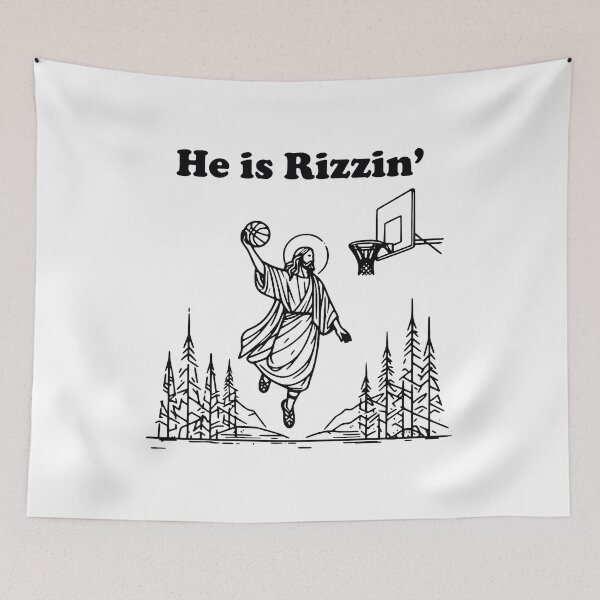 Item preview, Funny Jesus Basketball He Is Rizzin Christian Easter designed and sold by M-Andrews.