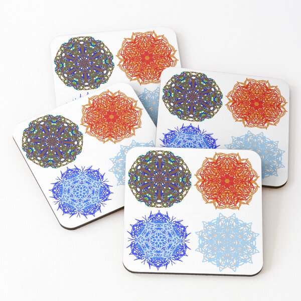 Item preview, Earth, Fire, Water and Air Mandalas 2 by 2 Stacked White Background designed and sold by KZs-art.