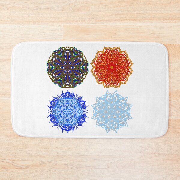 Item preview, Earth, Fire, Water and Air Mandalas 2 by 2 Stacked White Background designed and sold by KZs-art.