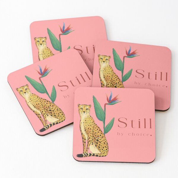 Item preview, Bold still - empowered tropical cheetah and flower illustration designed and sold by art-injoy.