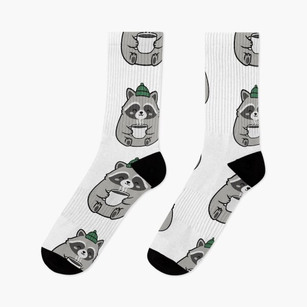 Item preview, Cozy Raccoon with Beanie Drinking Hot Coffee designed and sold by dmejpl.