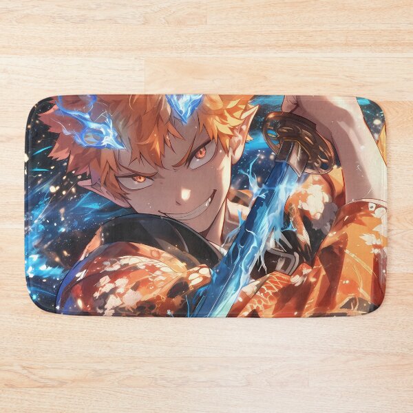 Item preview, Renzo Shima Blue Exorcist Orange Hair Blue Flames Fierce Grin designed and sold by Spraykart.
