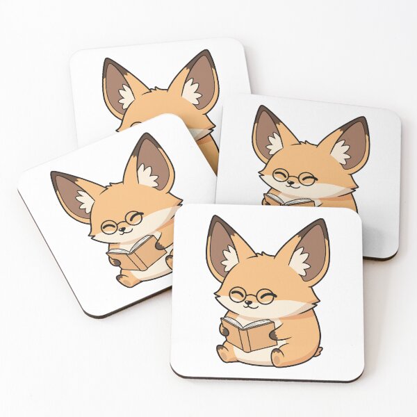 Item preview, Adorable Fennec Fox Reading Book Kawaii Animal Sticker designed and sold by dmejpl.