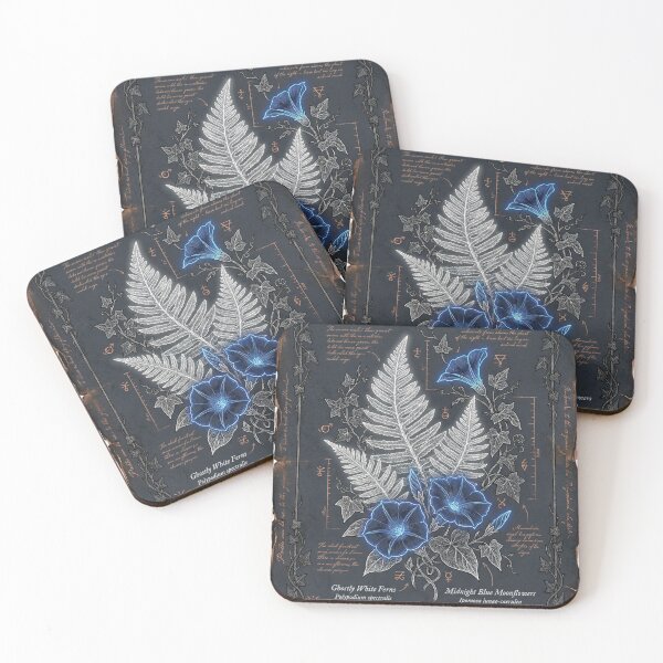 Item preview, Botanica Mystica – Ghostly Ferns & Midnight Moonflowers Art designed and sold by Cindralith.