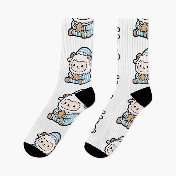 Item preview, Sweet Dreams Kawaii Lamb in Blue Pajamas Sticker designed and sold by dmejpl.