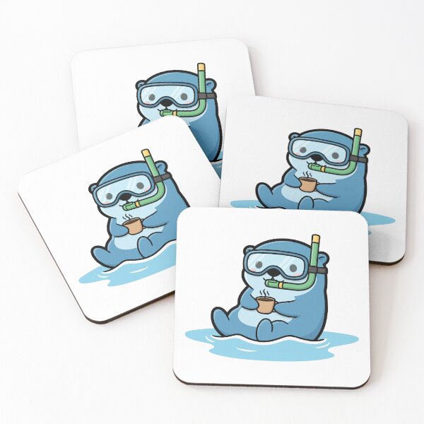 Item preview, Cute Otter Snorkeling with Coffee Mug Ocean Vibes designed and sold by dmejpl.