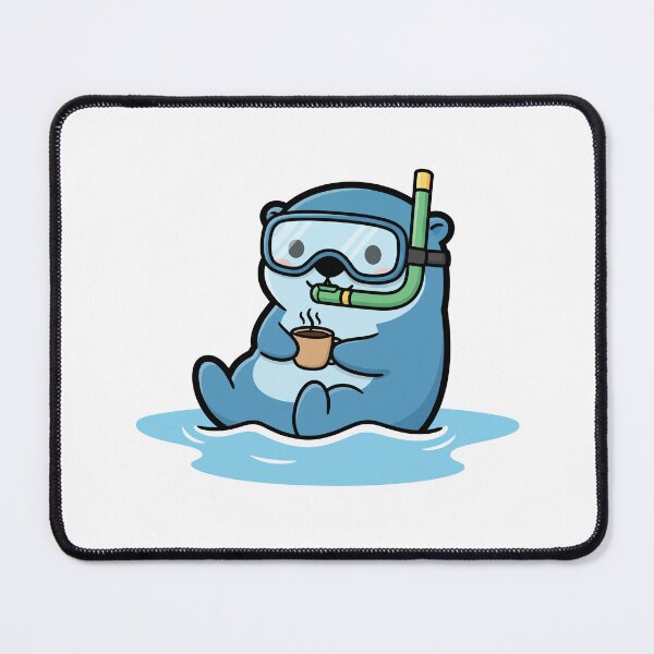 Item preview, Cute Otter Snorkeling with Coffee Mug Ocean Vibes designed and sold by dmejpl.