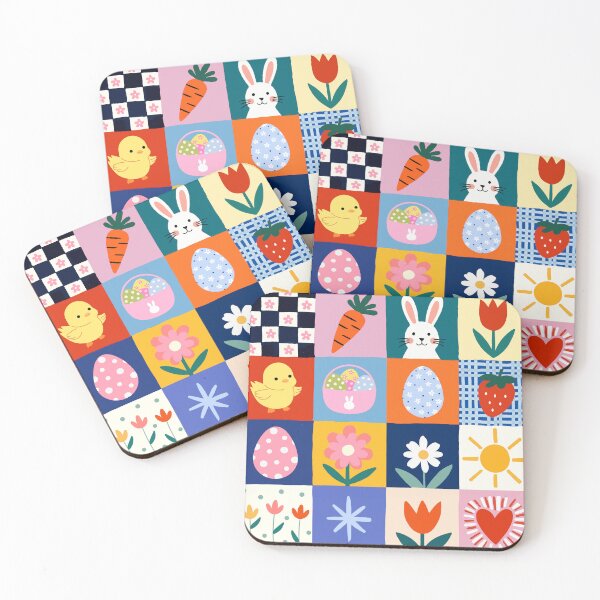 Item preview, Easter Seamless Pattern Bunny Easter Egg Chick Strawberry Tulip Carrot Daisy Patchwork Spring designed and sold by FRH Design ⭐⭐⭐⭐⭐.