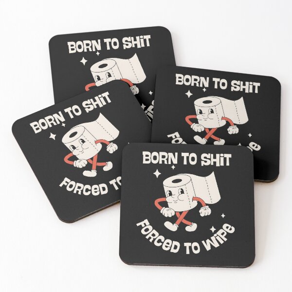 Item preview, Born to Shit Forced to Wipe - Funny Rubber Hose Vintage Cartoon Toilet Paper Design designed and sold by haitrieuic96.