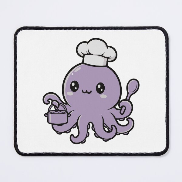 Item preview, Kawaii Octopus Chef Cooking with Pot and Wooden Spoon Sticker designed and sold by dmejpl.