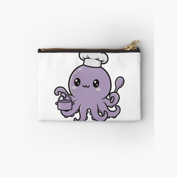 Item preview, Kawaii Octopus Chef Cooking with Pot and Wooden Spoon Sticker designed and sold by dmejpl.
