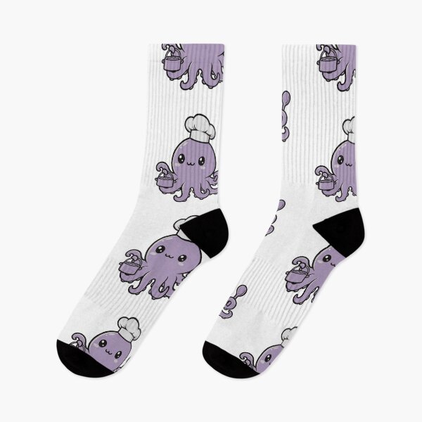 Item preview, Kawaii Octopus Chef Cooking with Pot and Wooden Spoon Sticker designed and sold by dmejpl.