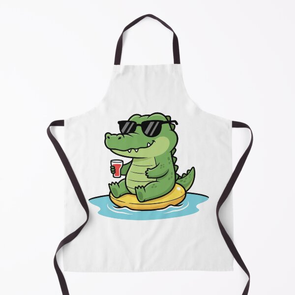 Item preview, Chill Crocodile with Sunglasses Relaxing on Pool Float designed and sold by dmejpl.