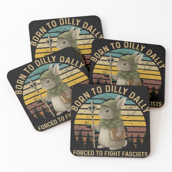 Item preview, Born to Dilly Dally Forced to Fight Fascists - Funny Retro Bunny Knight Design designed and sold by haitrieuic96.