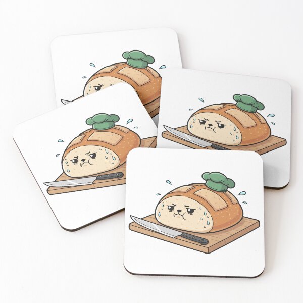 Item preview, Grumpy Sourdough Bread Chef Nervous Facing Knife Sticker designed and sold by dmejpl.