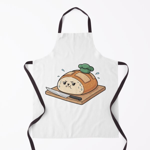 Item preview, Grumpy Sourdough Bread Chef Nervous Facing Knife Sticker designed and sold by dmejpl.