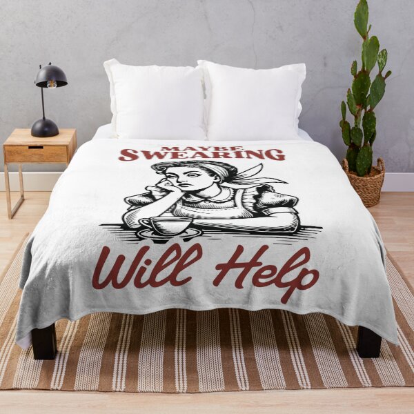 Item preview, Maybe Swearing Will Help Retro Housewife designed and sold by BrownHorse90s.