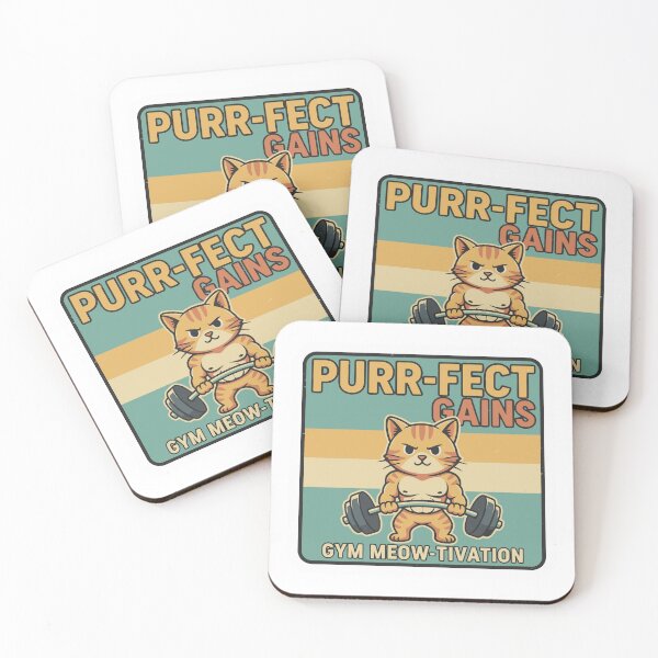 Item preview, Gym Meow-tivation Purr-fect Gains Bodybuilder Cat designed and sold by dmejpl.