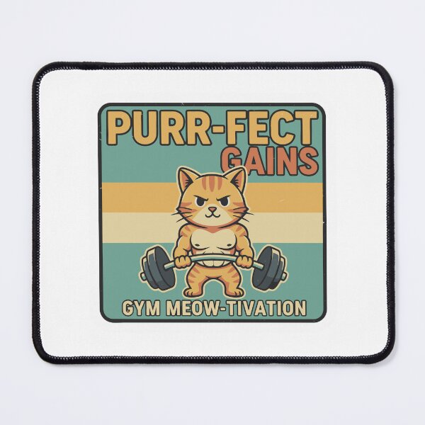 Item preview, Gym Meow-tivation Purr-fect Gains Bodybuilder Cat designed and sold by dmejpl.