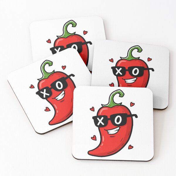 Item preview, Cool Red Chili Pepper with Sunglasses and Hearts Graphic designed and sold by graphixpolash.