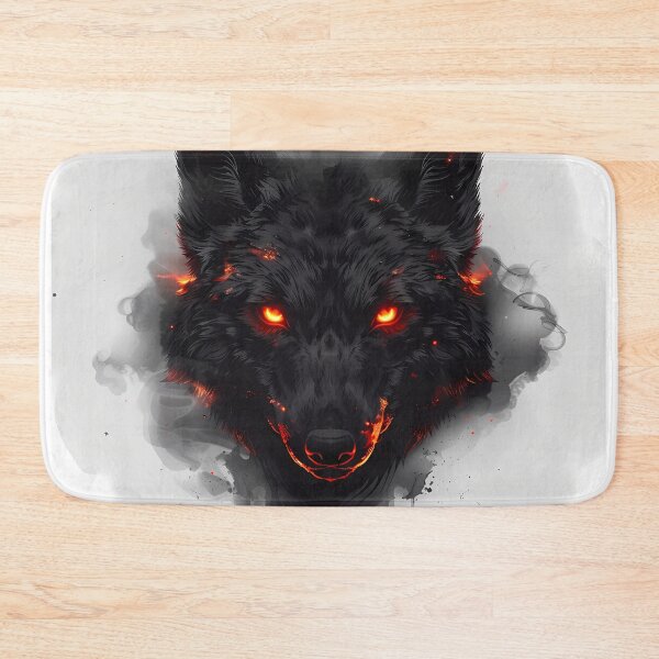 Item preview, Ember-Eyed Wolf – Anime Ink Smoke Beast Portrait designed and sold by NeonHorizon Studio.