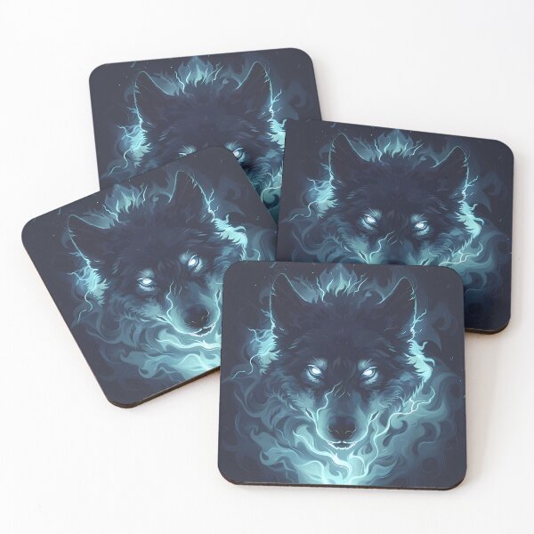 Item preview, Frostfire Spirit Wolf – Neon Smoke Anime Beast designed and sold by NeonHorizon Studio.