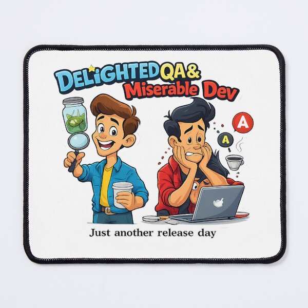 Item preview, Delighted QA & Miserable Dev - Just Another Release Day  designed and sold by AleksKos.