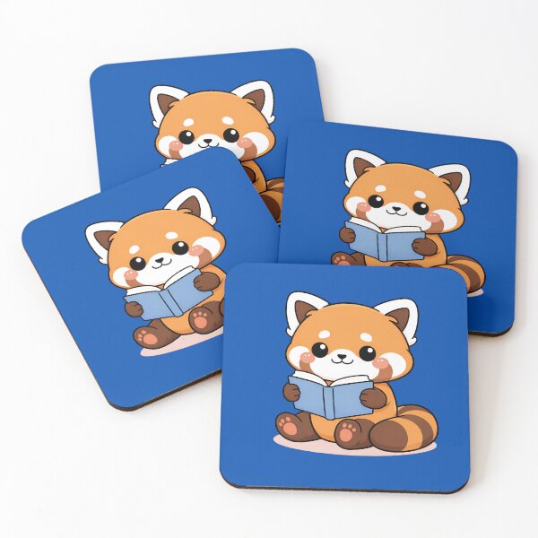 Item preview, Kawaii red panda reading a book designed and sold by stellacreates.