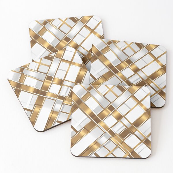 Item preview, Over It Plaid - Gold Foil an White designed and sold by CleverCulture.