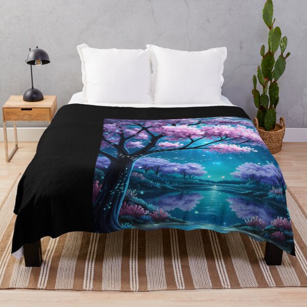 Item preview, Enchanted Cherry Blossom Lake designed and sold by DeBrainstore.