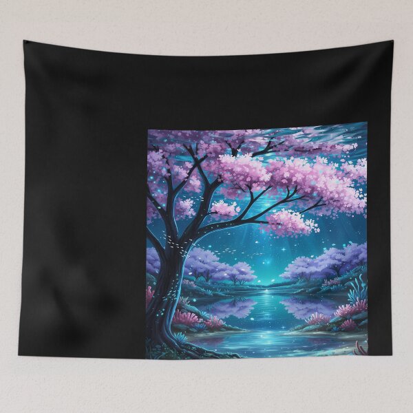Item preview, Enchanted Cherry Blossom Lake designed and sold by DeBrainstore.